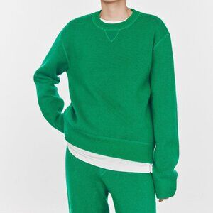 CHICJOC Green Cashmere/Wool Knit Sweater – Size 38